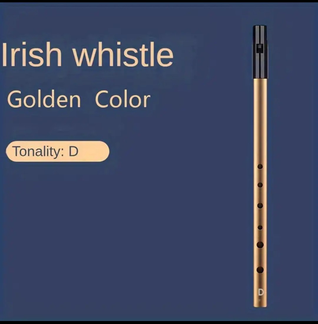 Tin Whistle Key of D Gold